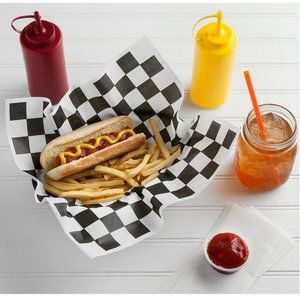 Black & white checkered deli paper wrappers